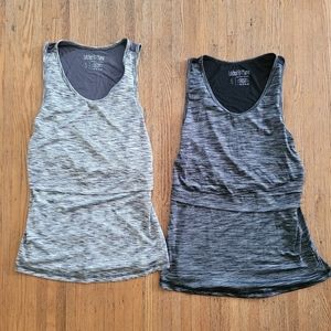 Bundle two gray Latched Mama nursing athletic tops size small